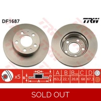 Vented 240 front brake disks Pair
